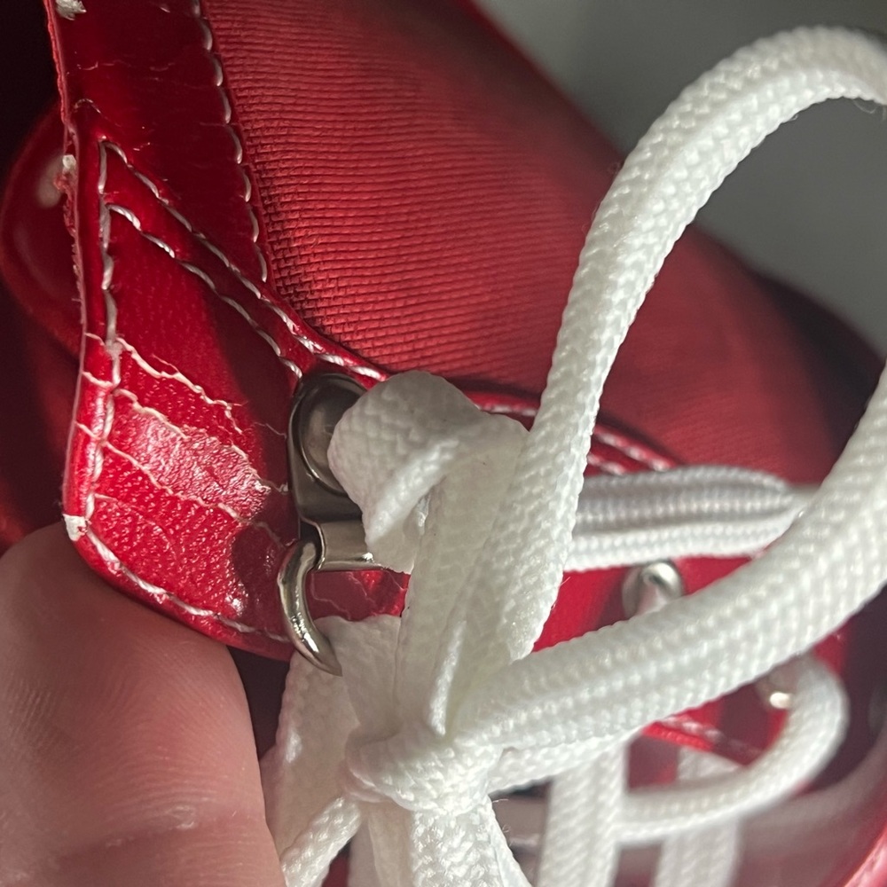 Women Vintage L.E.I.  1990 Sneaker Boots In Red With Defects. Size 7 1/2 - Picture 5 of 16